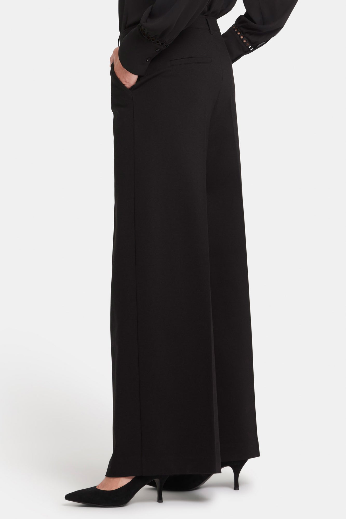 NYDJ Whitney Trouser Pants In Ponte Knit With Super High Rise - Black