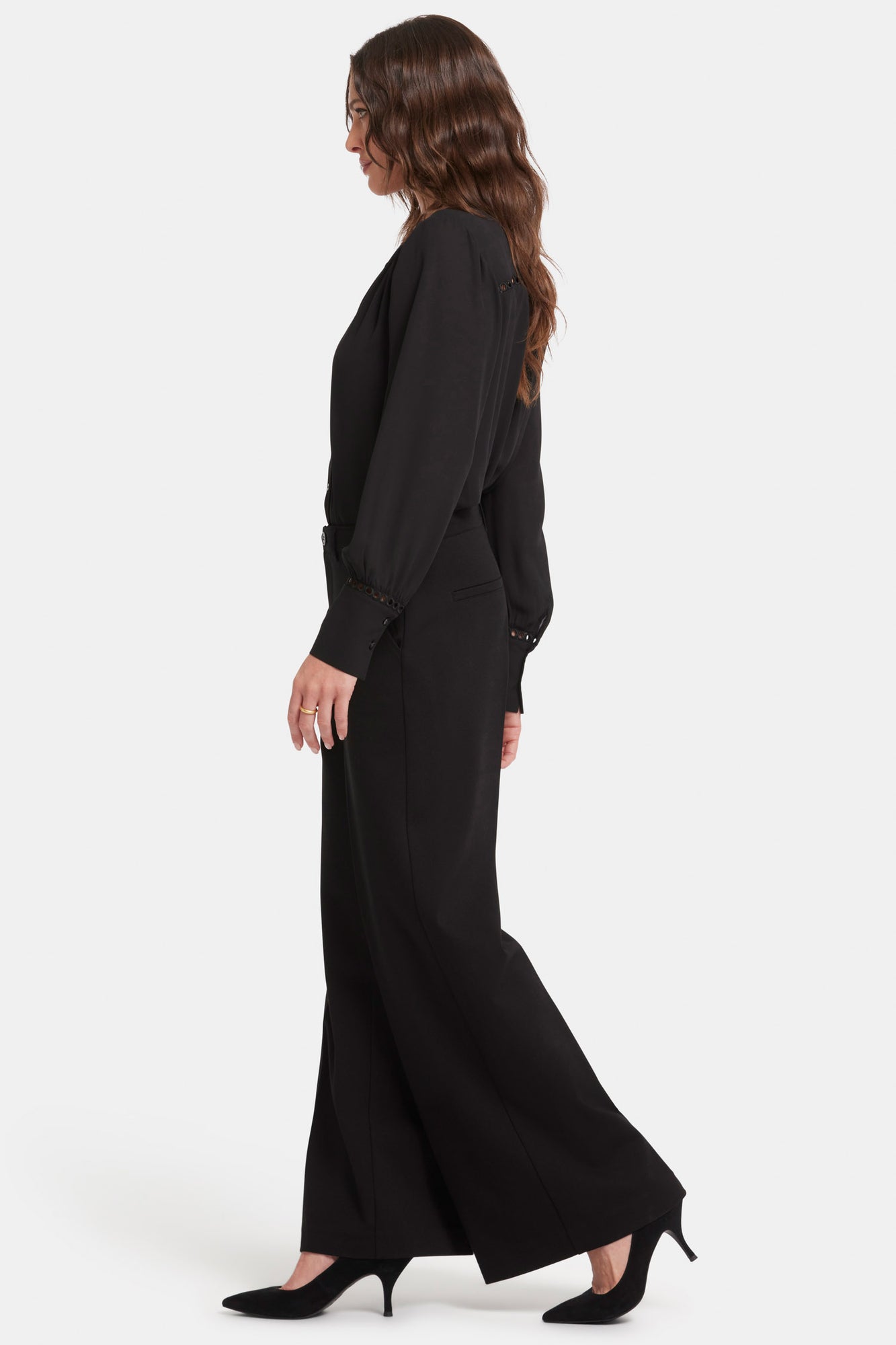 NYDJ Whitney Trouser Pants In Ponte Knit With Super High Rise - Black