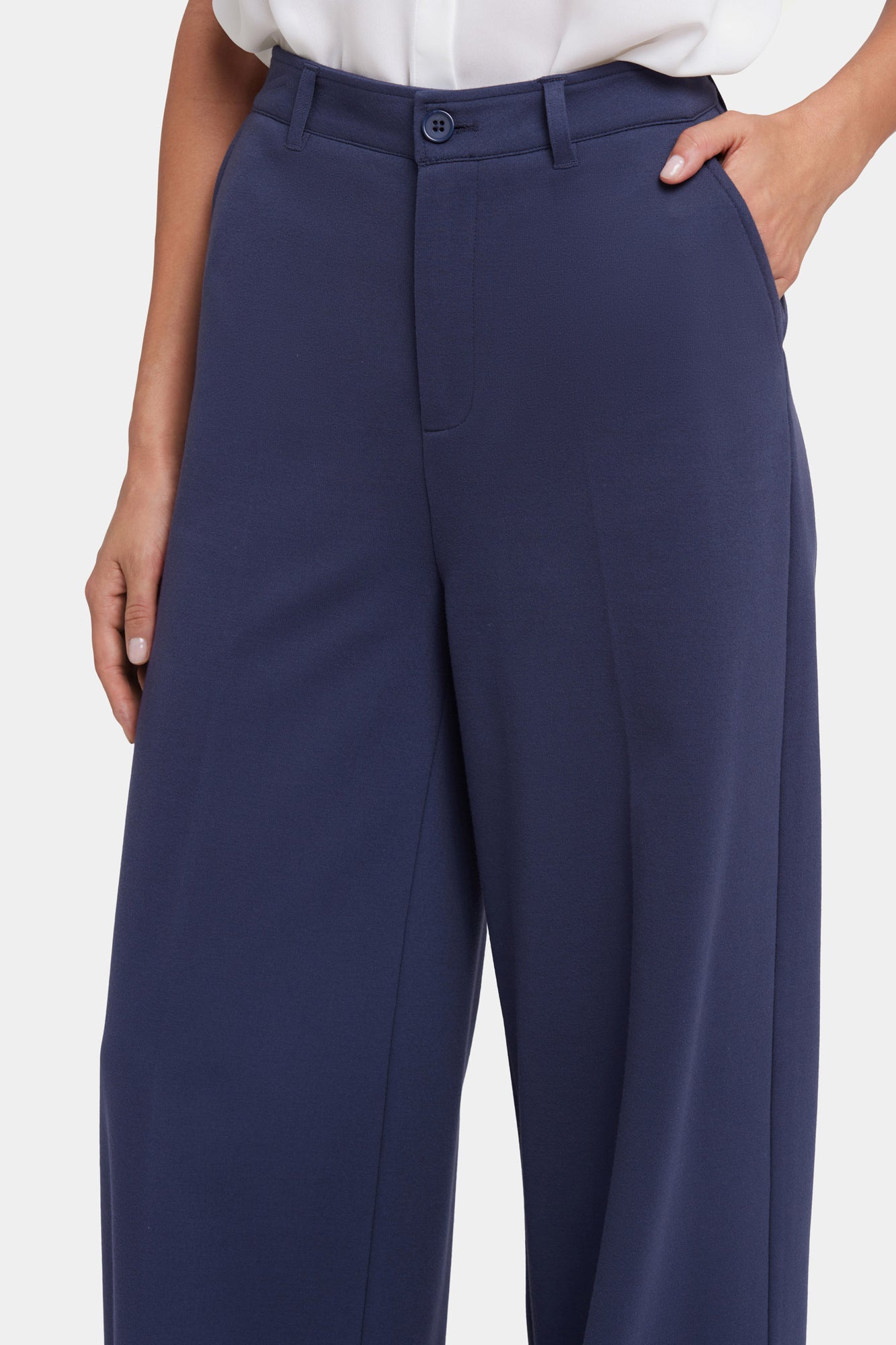 NYDJ Whitney Trouser Pants In Ponte Knit With Super High Rise - Oxford Navy