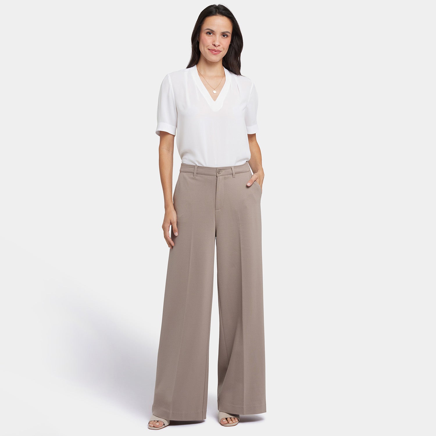 Whitney Trouser Pants In Ponte Knit With Super High Rise