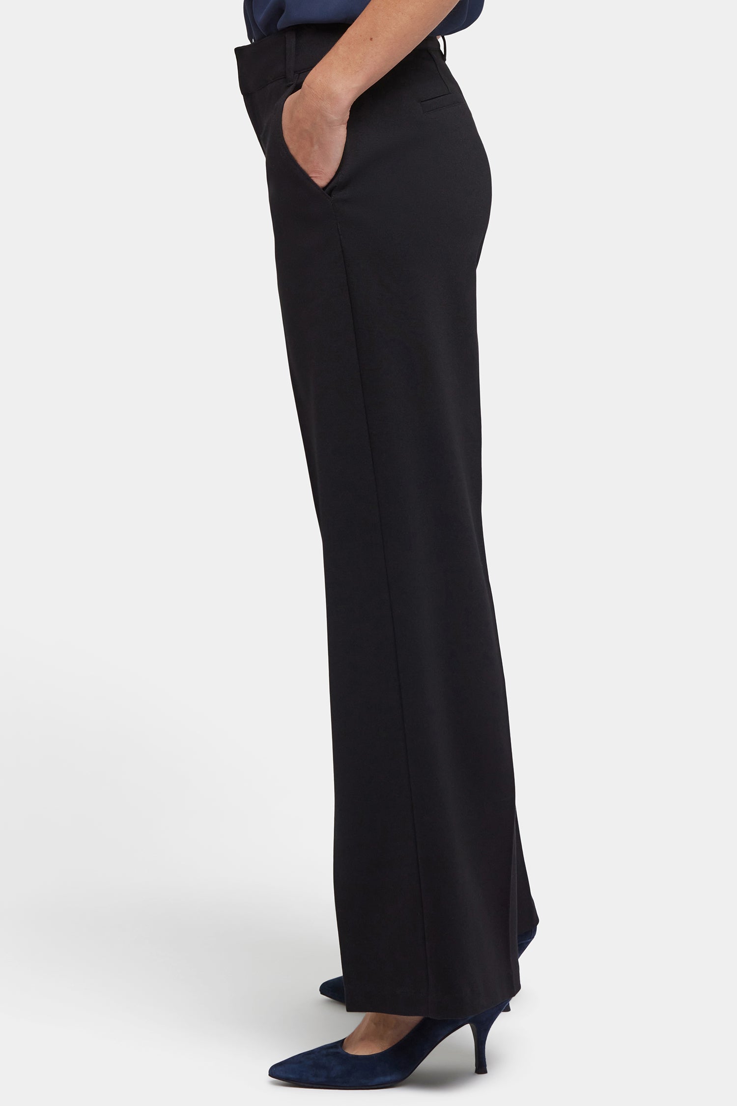 NYDJ Fiona Trouser Pants In Ponte Knit With High Rise - Black