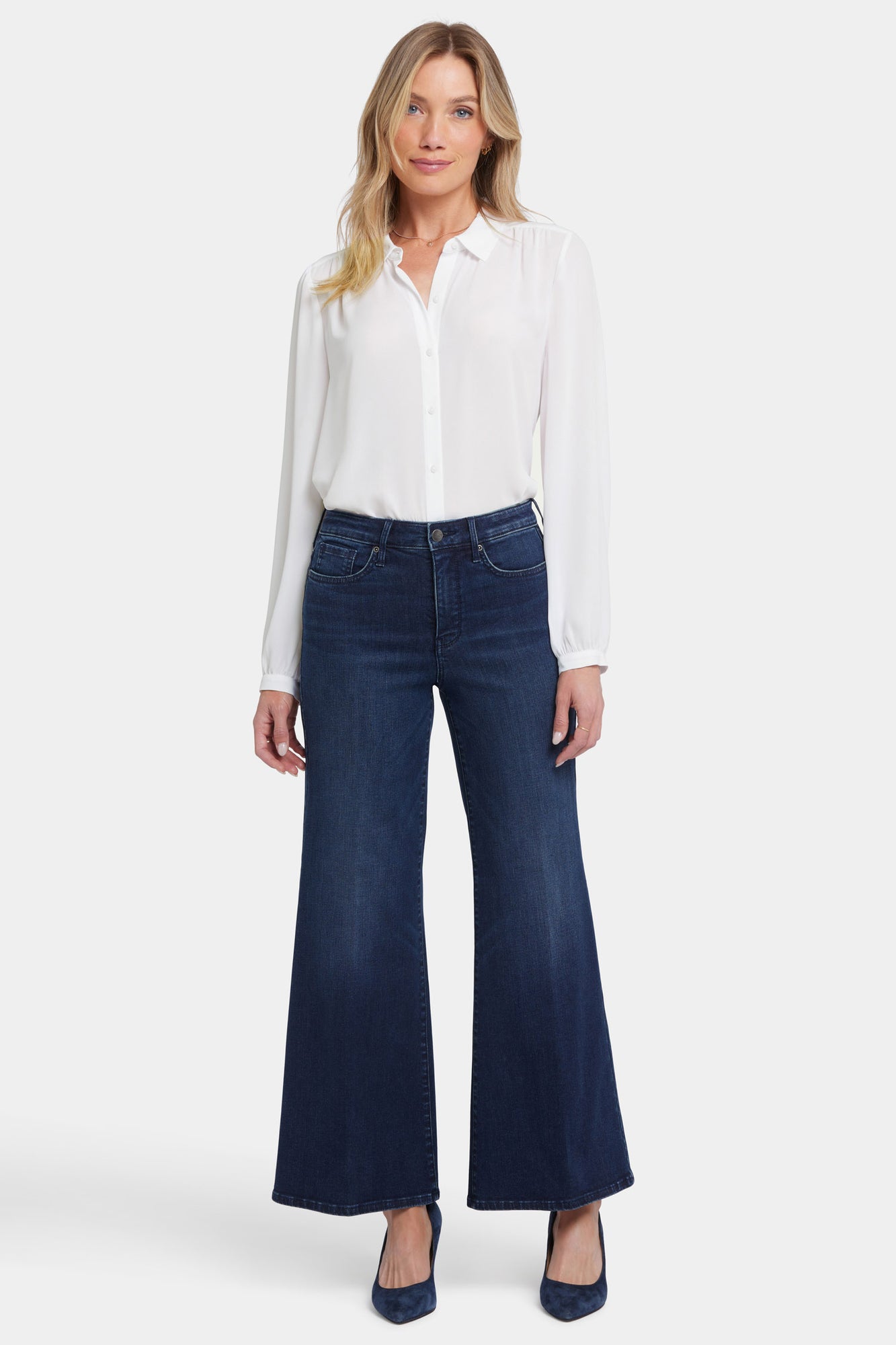 NYDJ Mia Palazzo Ankle Jeans With High Rise - Basin