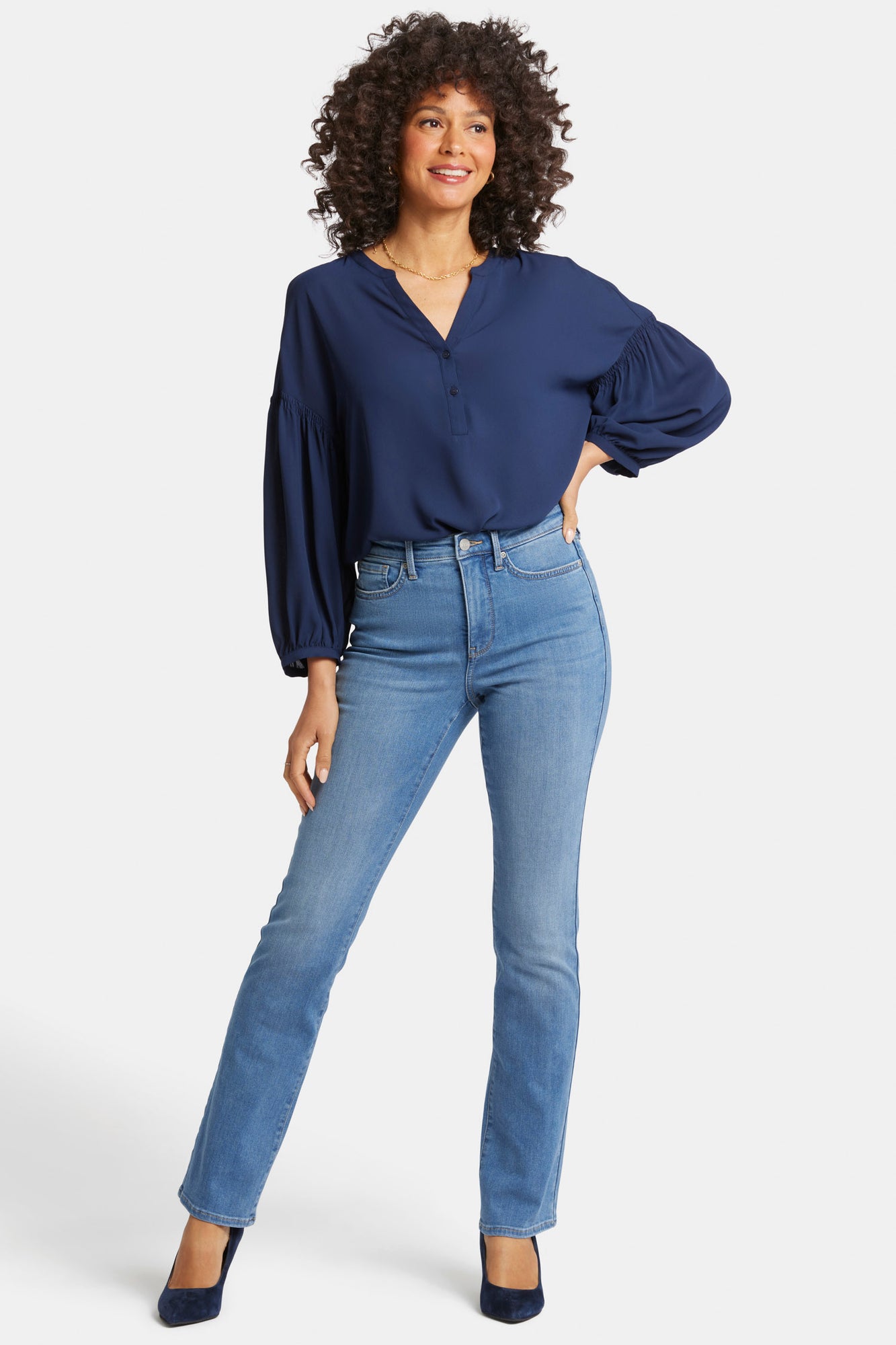 NYDJ Billie Mini Bootcut Jeans In Sure Stretch® Denim With High Rise - Water Canyon