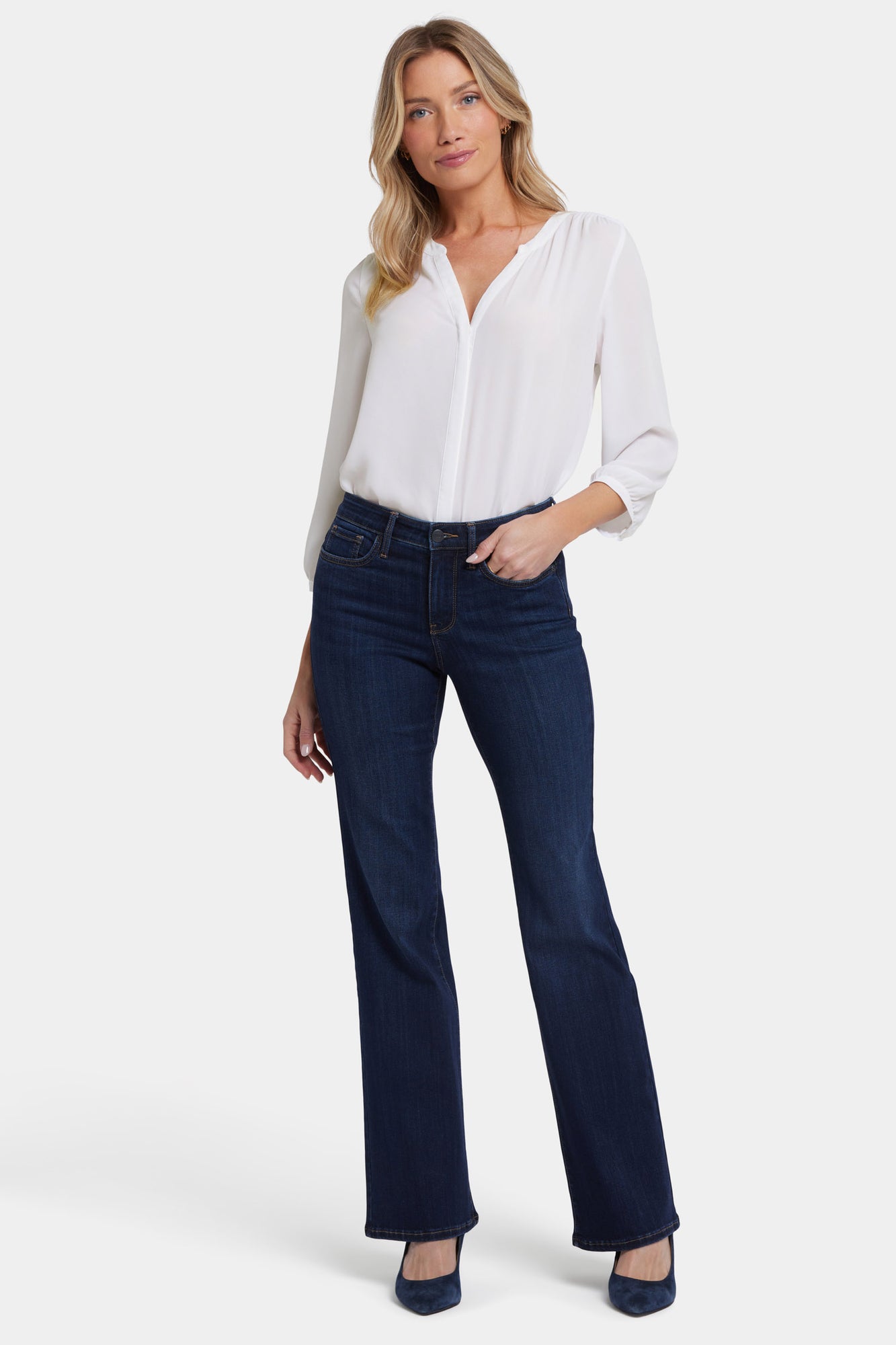 NYDJ Ava Flared Jeans In Sure Stretch® Denim With High Rise - River Bridge