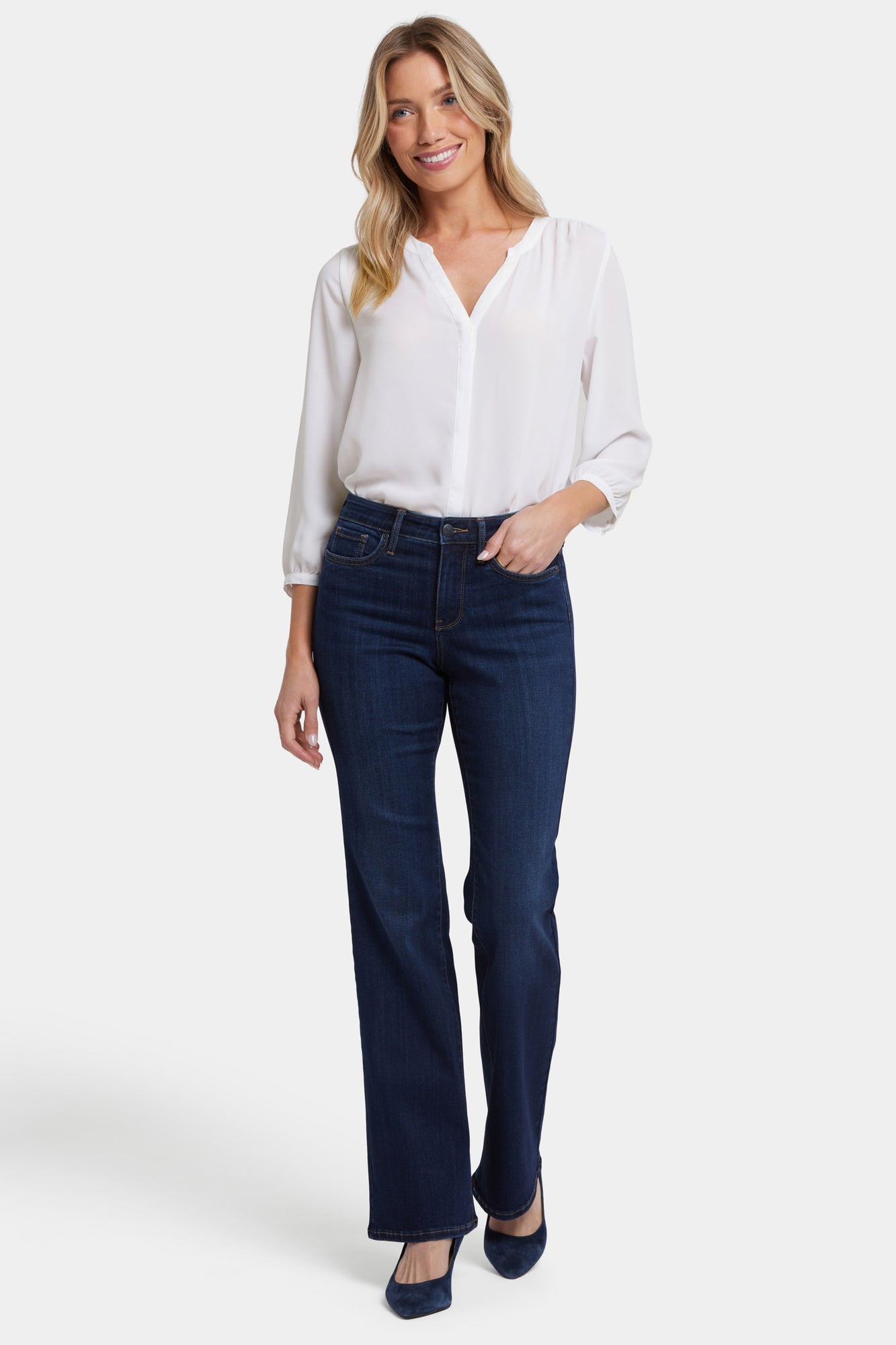 NYDJ Ava Flared Jeans In Sure Stretch® Denim With High Rise - River Bridge