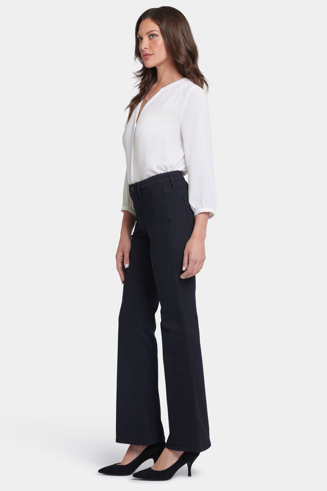 NYDJ Ava Flared Jeans In Sure Stretch® Denim With Front Patch Pockets - Huntley