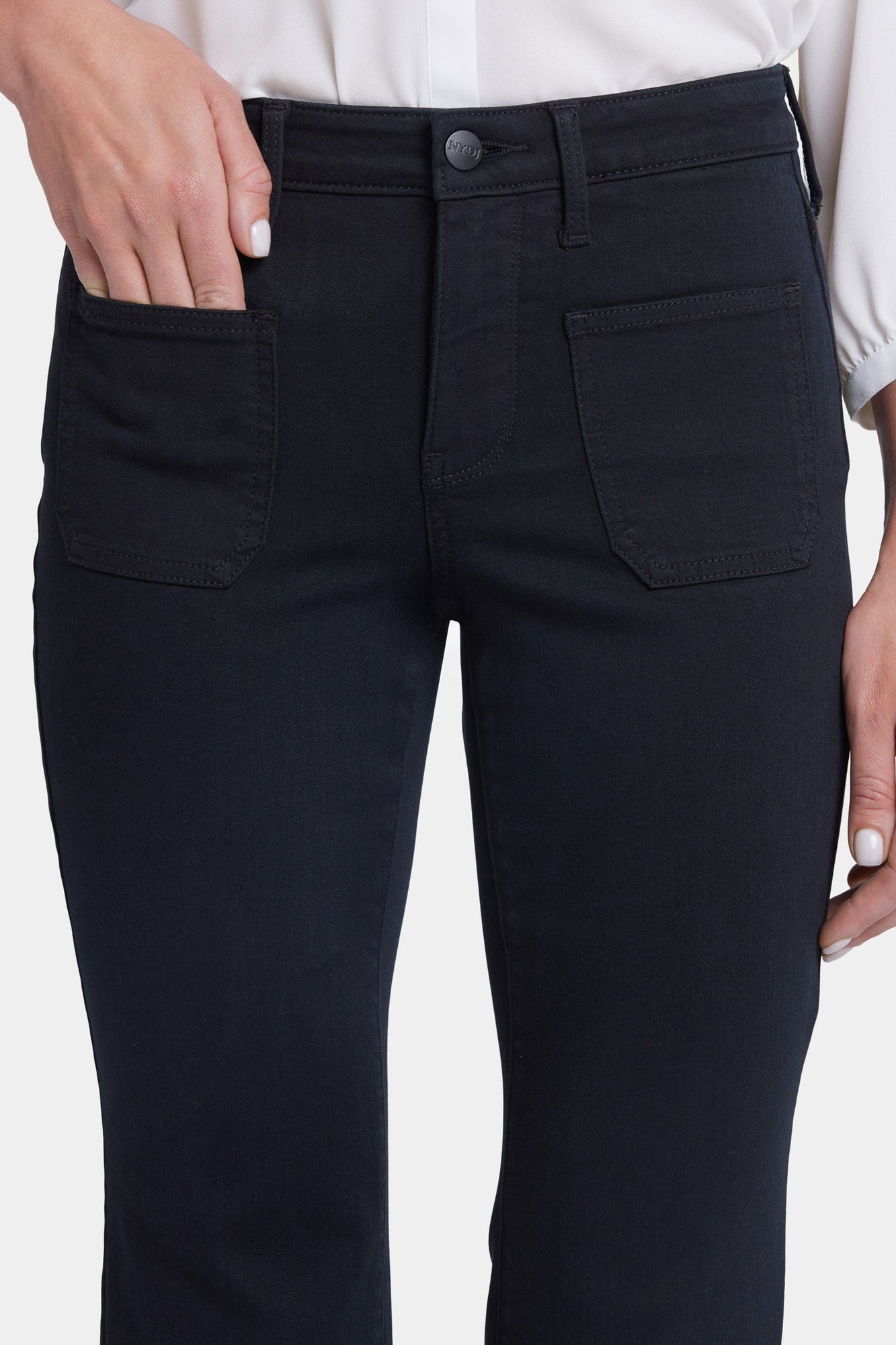 NYDJ Ava Flared Jeans In Sure Stretch® Denim With Front Patch Pockets - Huntley