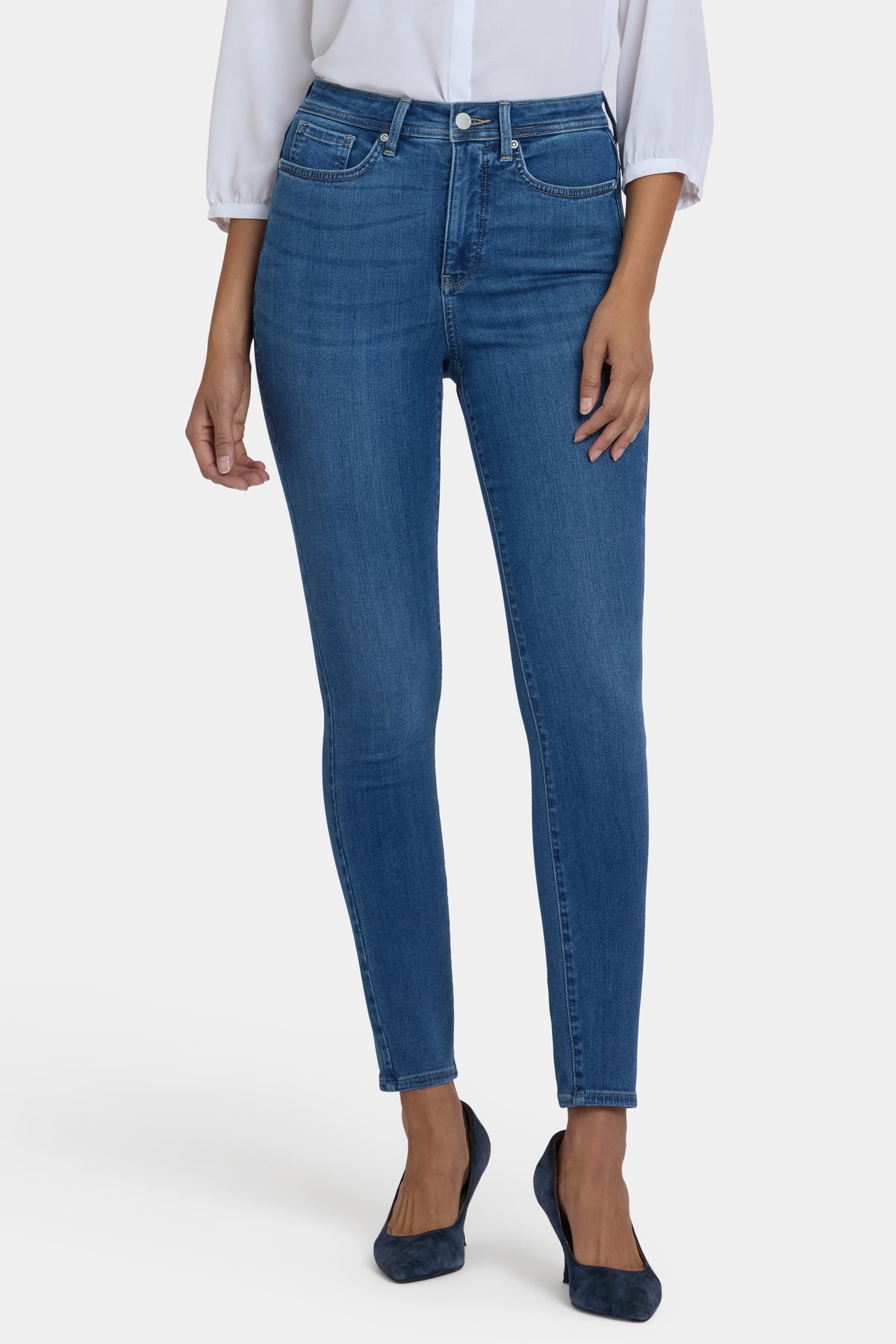 Ami Skinny Jeans In Sure Stretch® Denim With High Rise And Double Belt ...