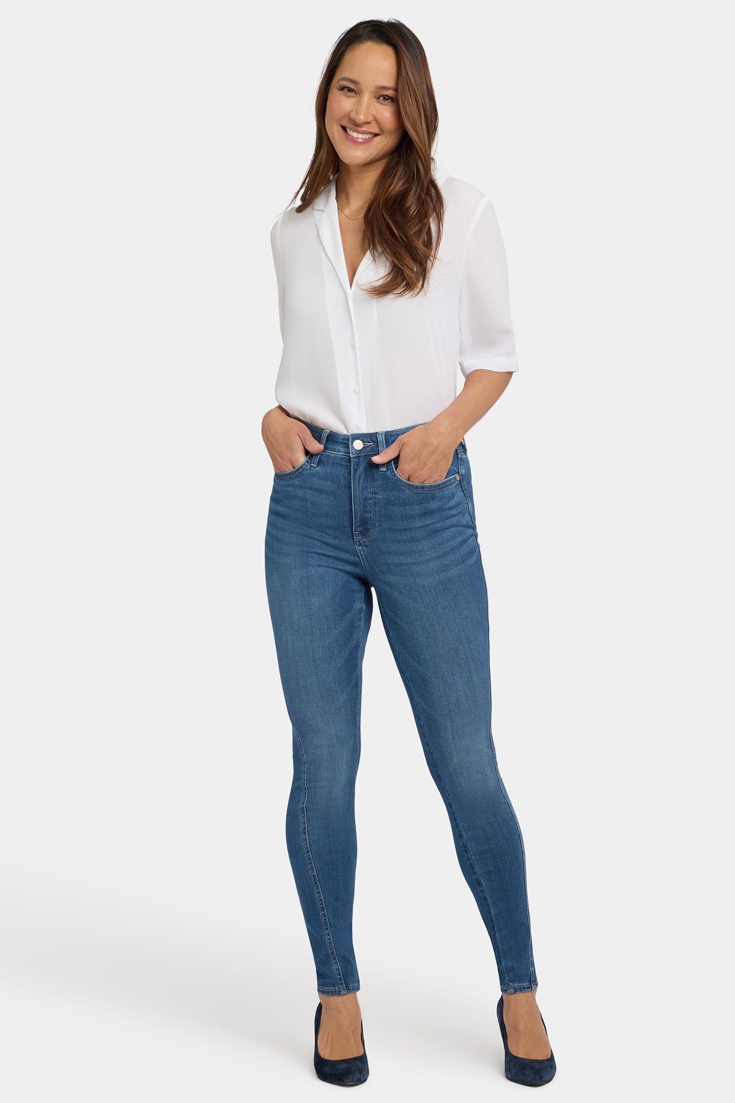 NYDJ Ami Skinny Jeans In Sure Stretch® Denim With High Rise And Contoured Seams - Lake Notre-Dame