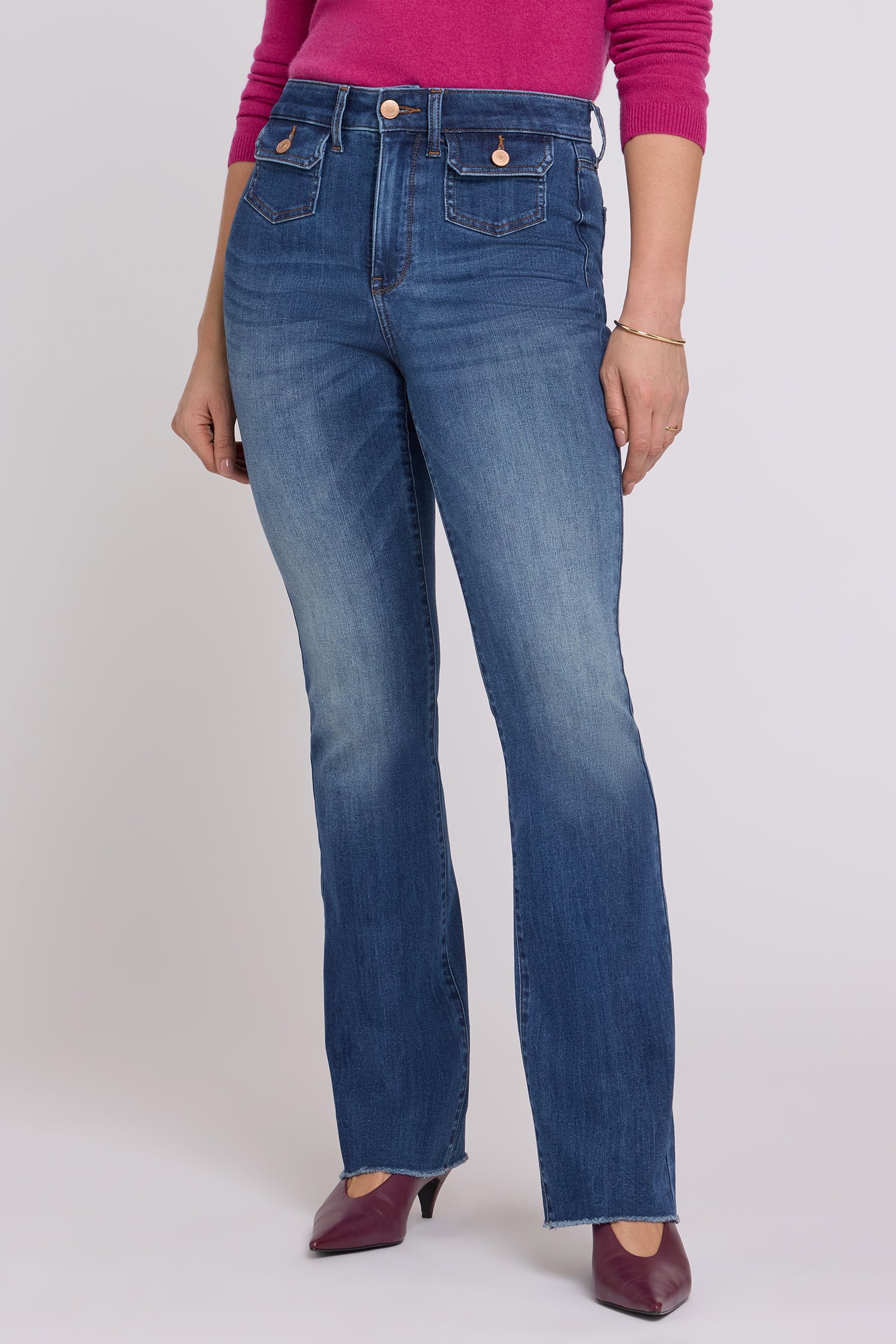 NYDJ Barbara Bootcut Jeans In Sure Stretch® Denim With High Rise And Front Button-Flap Pockets - Elm