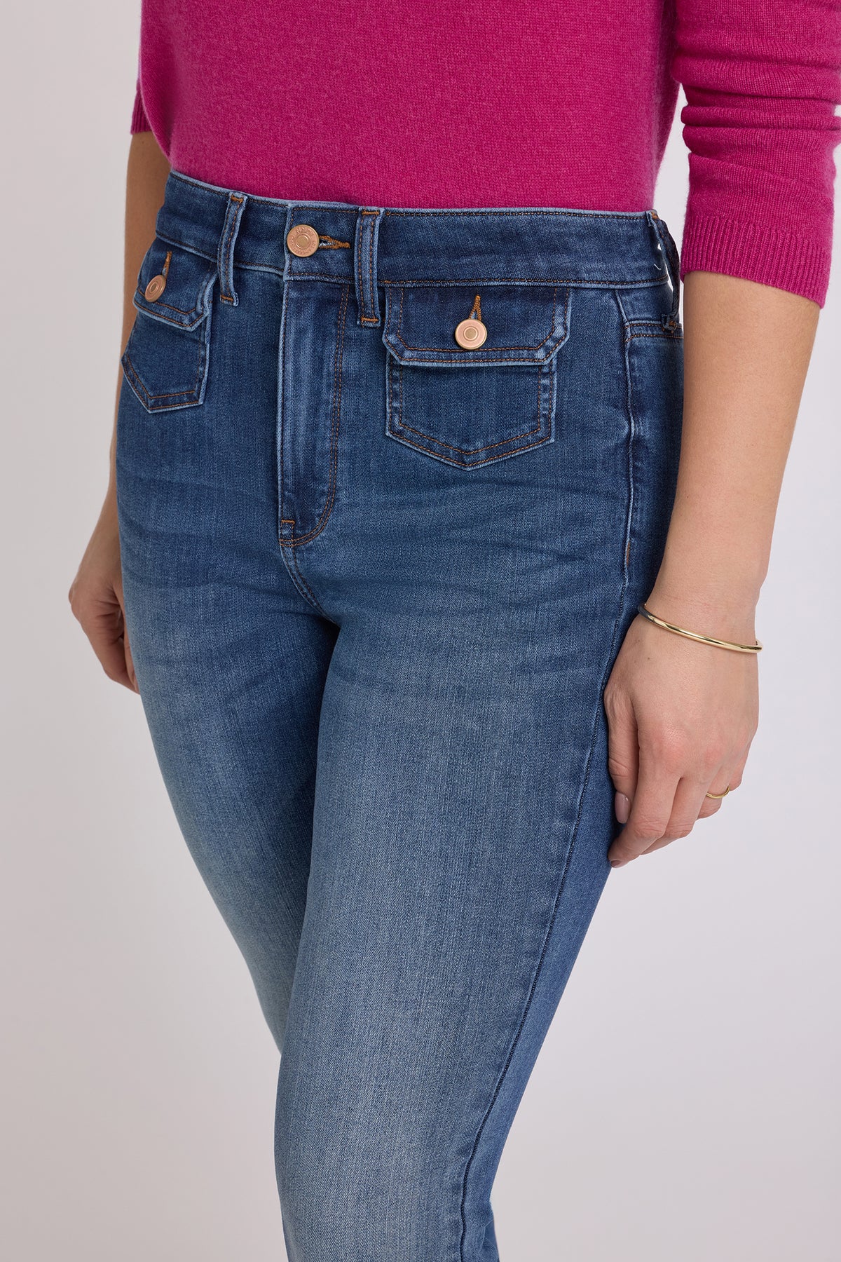 NYDJ Barbara Bootcut Jeans In Sure Stretch® Denim With High Rise And Front Button-Flap Pockets - Elm