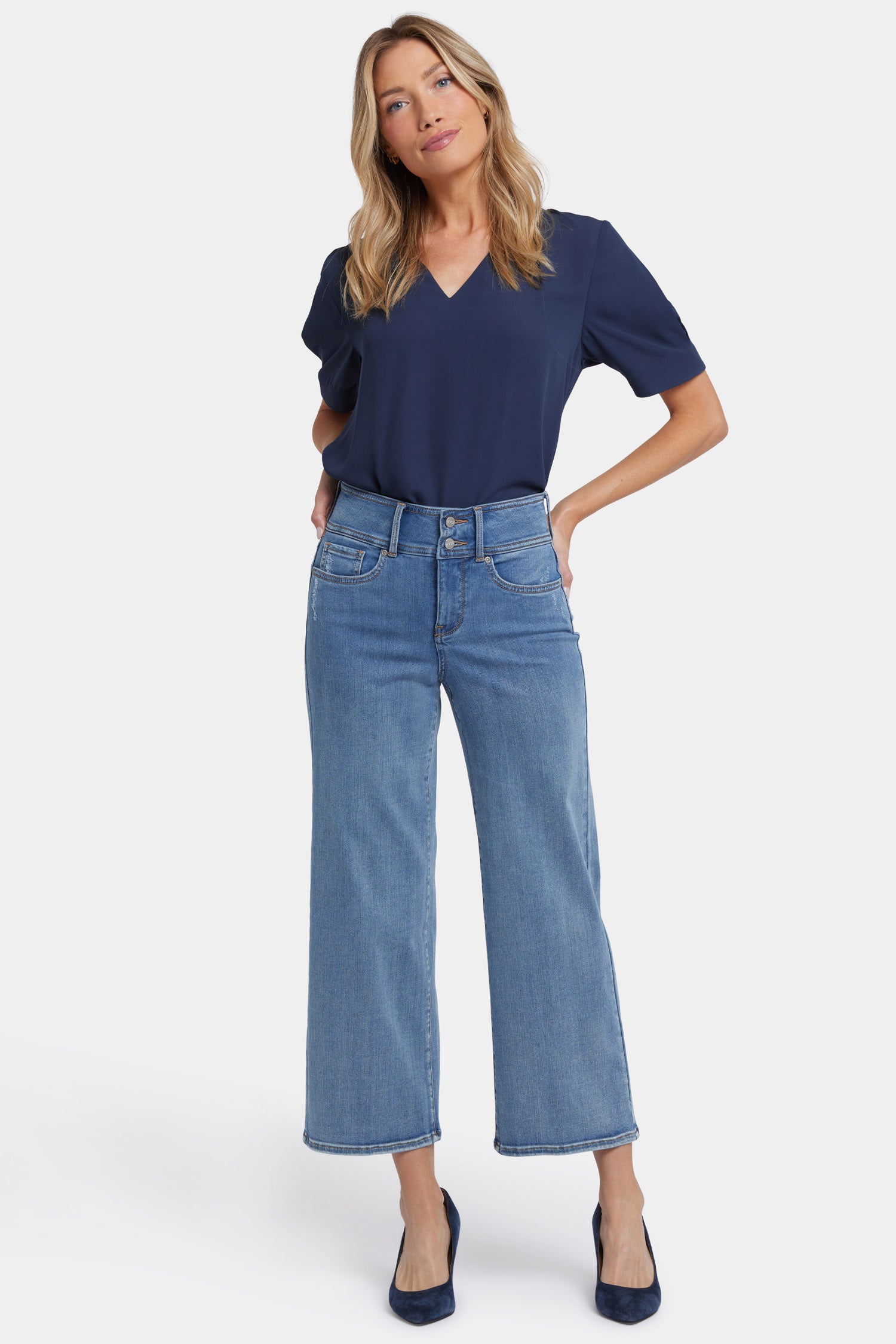 Teresa Wide Leg Ankle Jeans In Sure Stretch® Denim With High