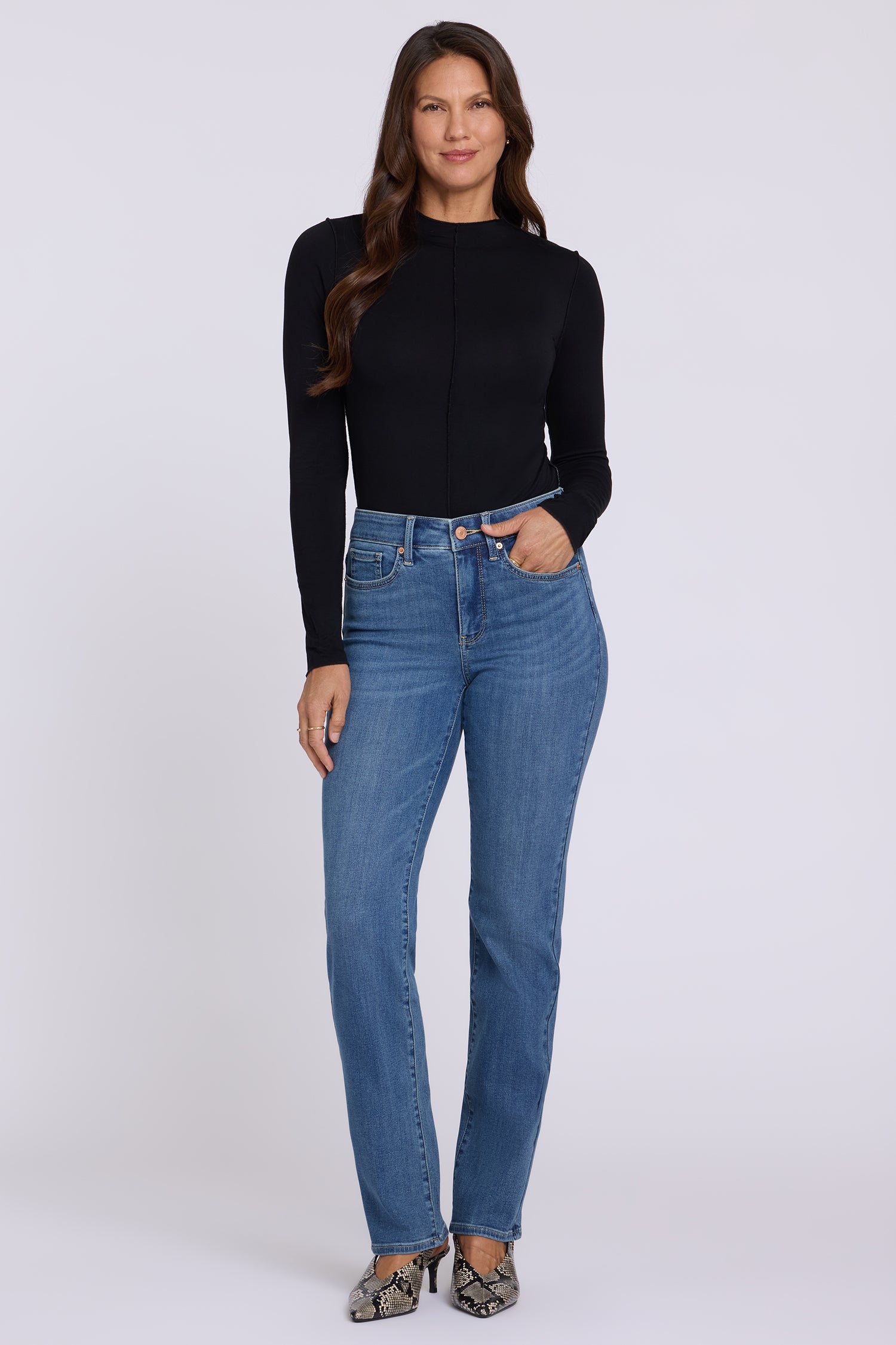 NYDJ Marilyn Straight Jeans In Sure Stretch® Denim - Redwood