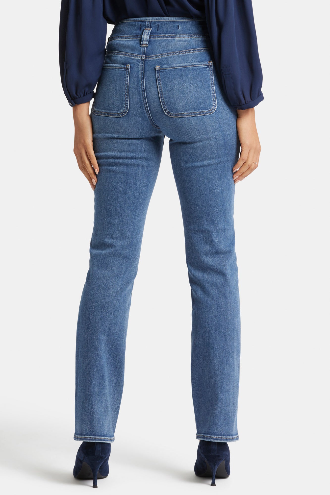 NYDJ Marilyn Straight Jeans in Long Inseam In Sure Stretch® Denim with High Rise - Clear Brook