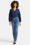 NYDJ Marilyn Straight Jeans in Long Inseam In Sure Stretch® Denim with High Rise - Clear Brook