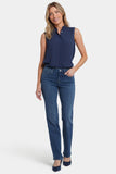 NYDJ No Gapper™ Marilyn Straight Jeans In Sure Stretch® Denim With Striped Stretch Back Waistband - Valencia Surf