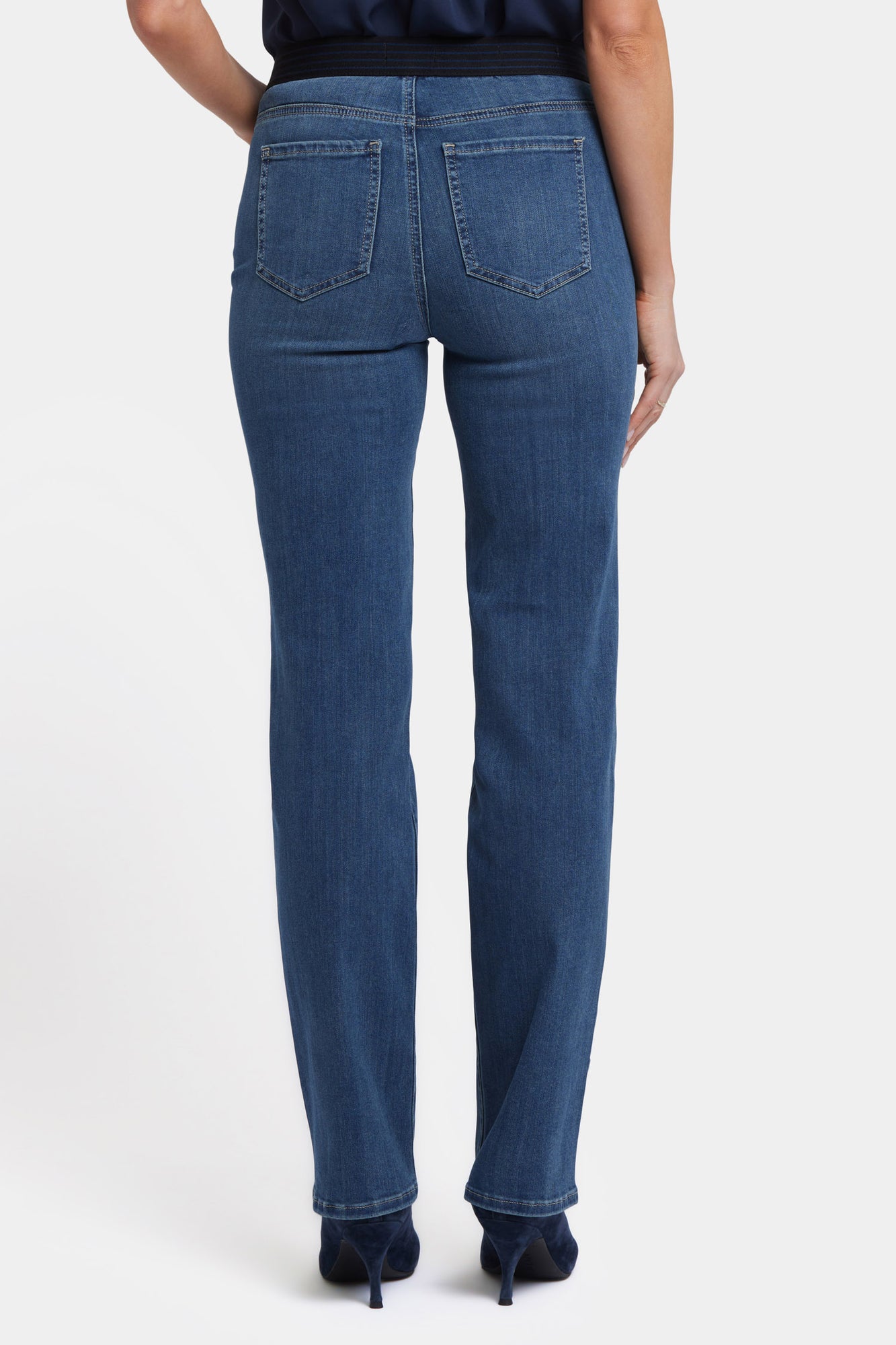 NYDJ No Gapper™ Marilyn Straight Jeans In Sure Stretch® Denim With Striped Stretch Back Waistband - Valencia Surf