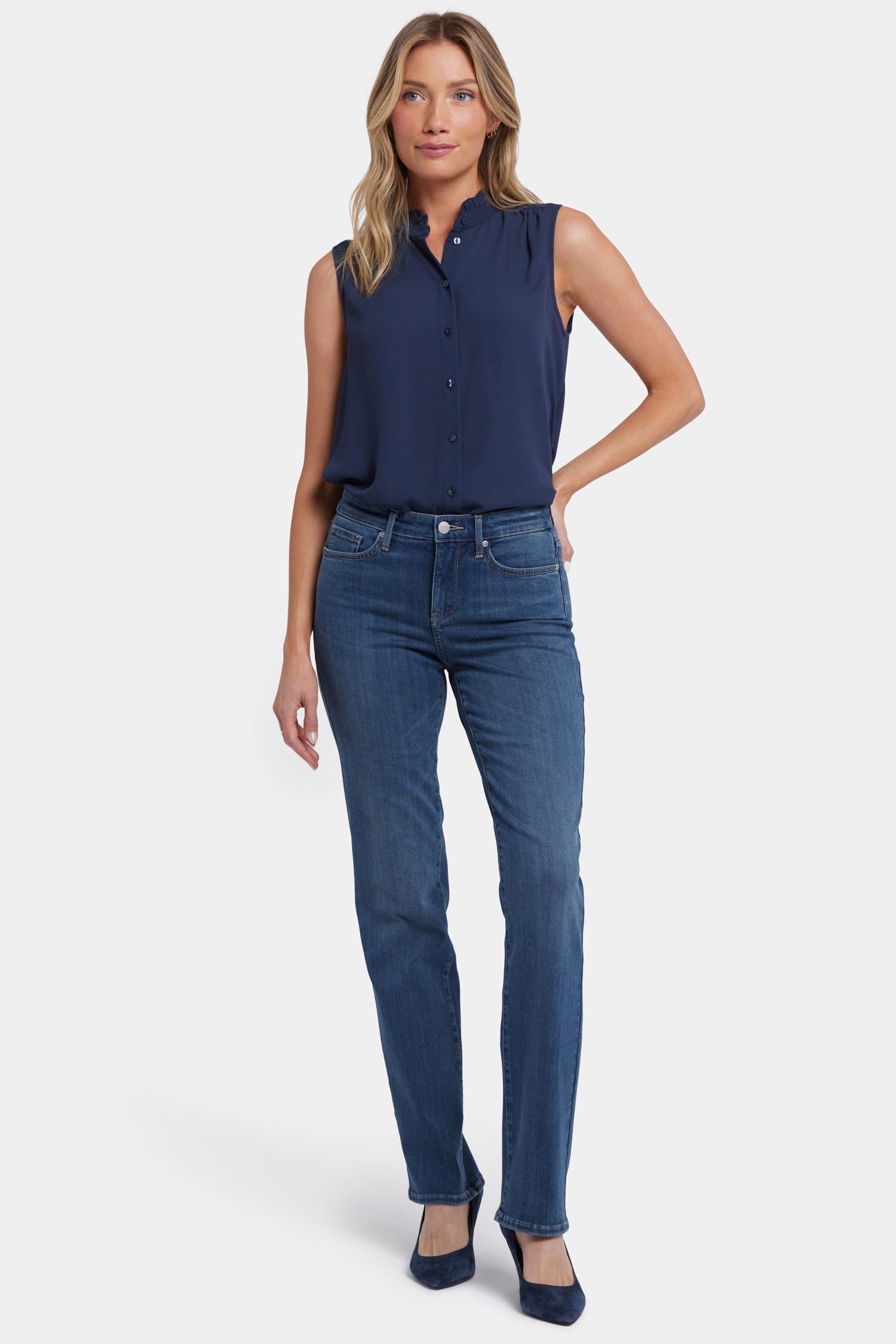 No Gapper™ Marilyn Straight Jeans In Sure Stretch® Denim No Gapper™ Marilyn Straight Jeans In Sure Stretch® Denim