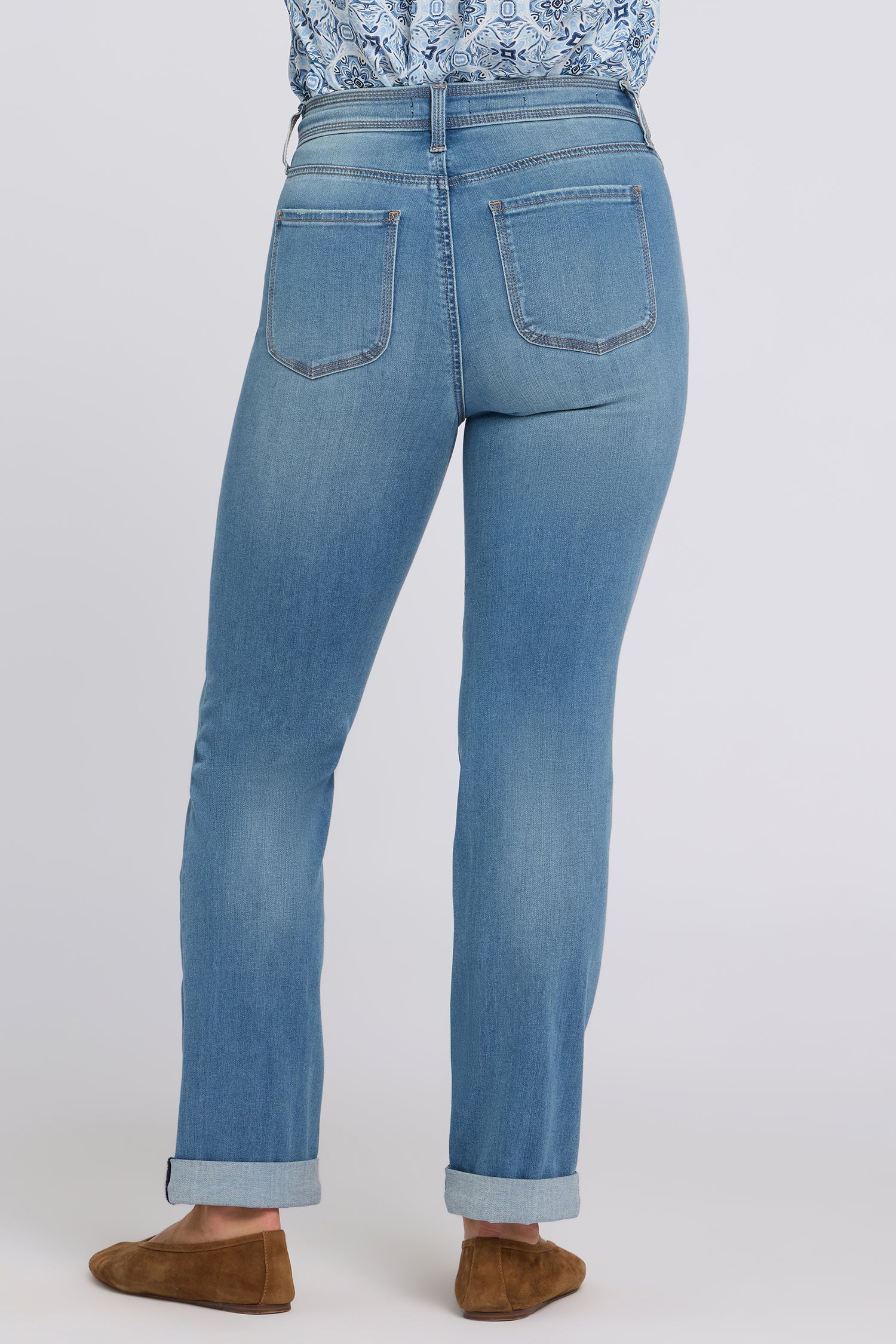 NYDJ Marilyn Straight Jeans In Sure Stretch® Denim With High Rise And Triple Stitching - Port Sea