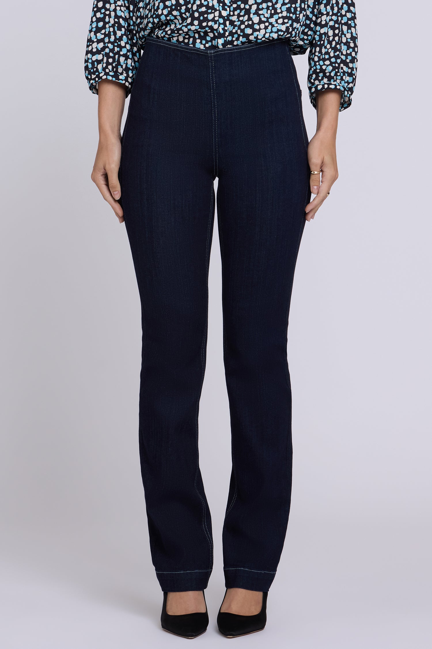 NYDJ Marilyn Straight Pull-On Jeans In Sure Stretch® Denim With High Rise - Rinse