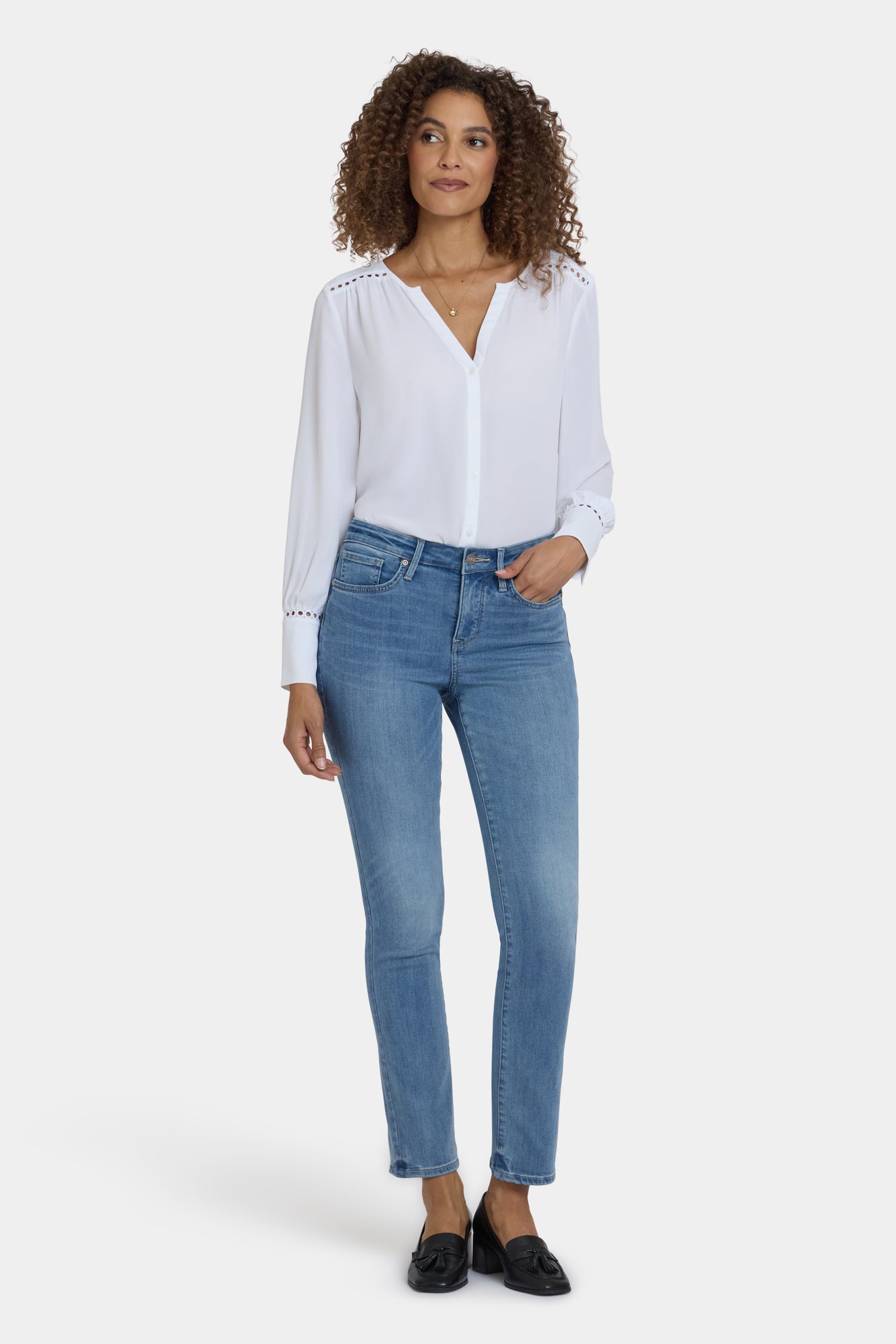 NYDJ Women's Sheri Slim Jeans In Quinn - High Rise, Slim Leg, Super Stretch Denim (90% Cotton, 8% Elastomultiester, 2% Lycra)