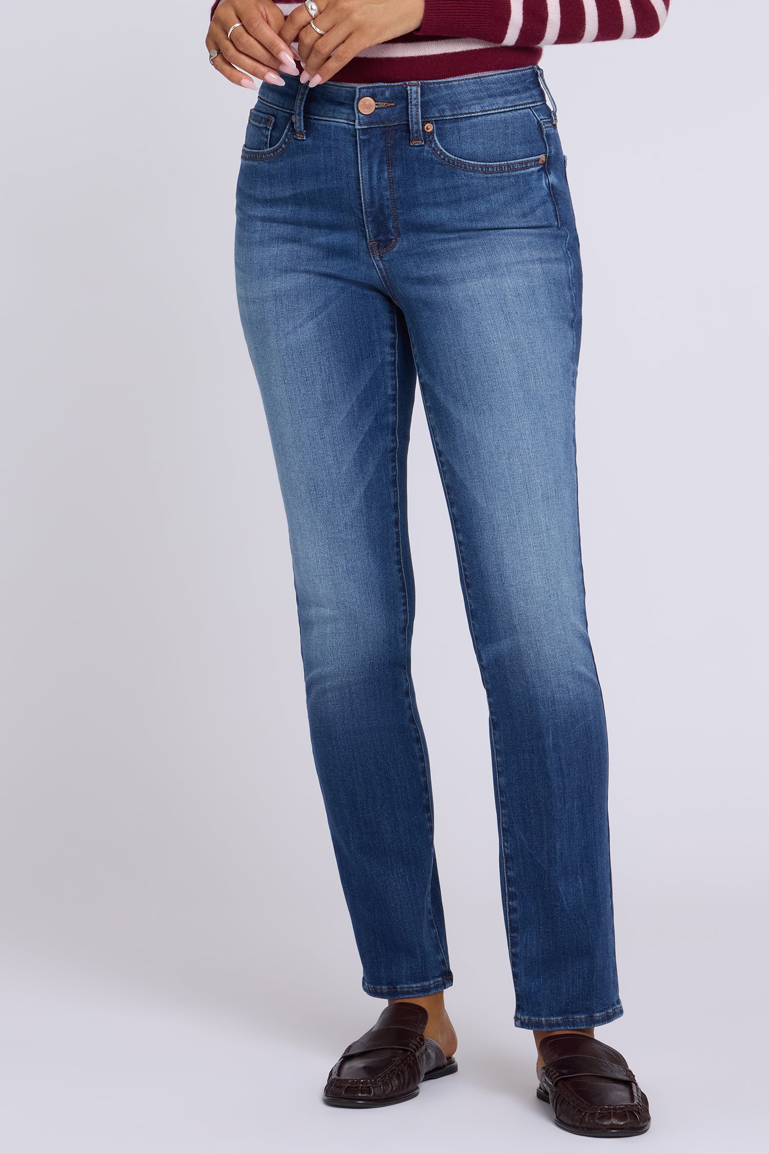 NYDJ Sheri Slim Straight Jeans In Sure Stretch® Denim - Elm