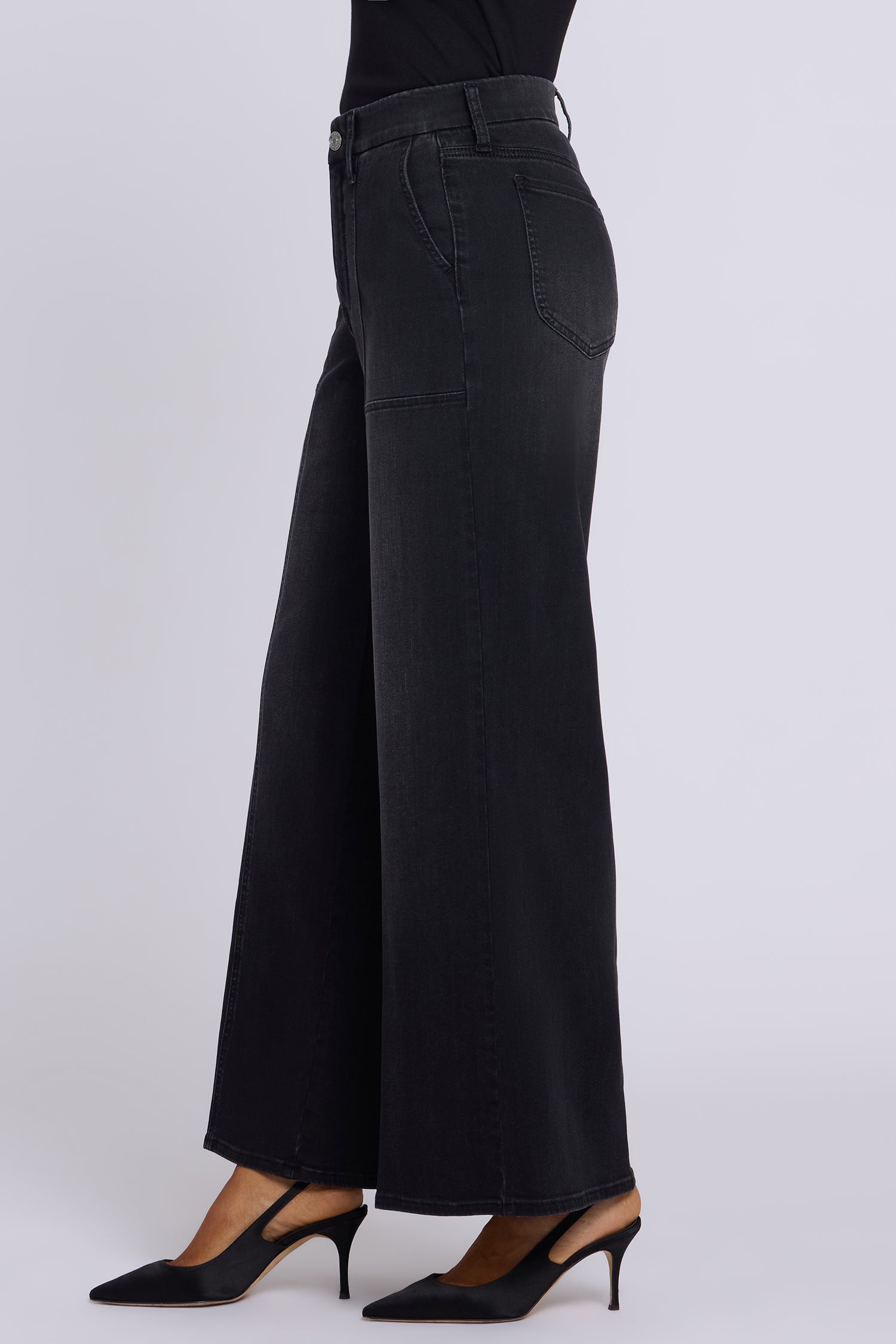 NYDJ Waist-Match™ Simone Wide Leg Jeans With High Rise And Utility Detail - Helleborus