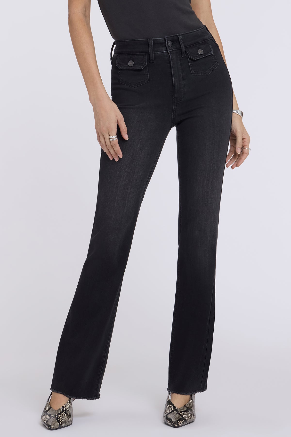 NYDJ Barbara Bootcut Jeans In Sure Stretch® Denim With High Rise And Front Button-Flap Pockets - Helleborus