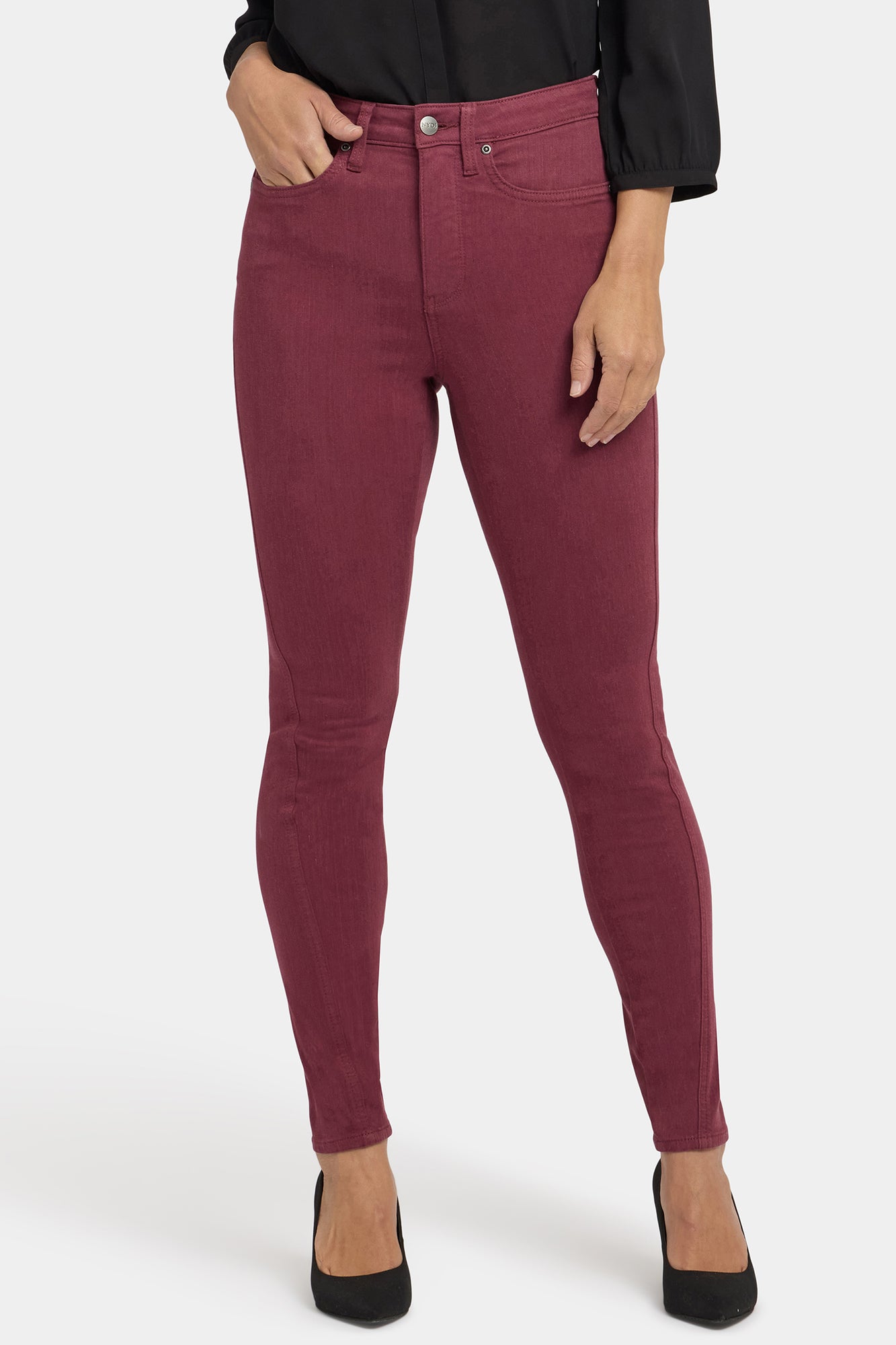 NYDJ Ami Skinny Jeans In Sure Stretch® Denim With High Rise And Contoured Seams - True Burgundy