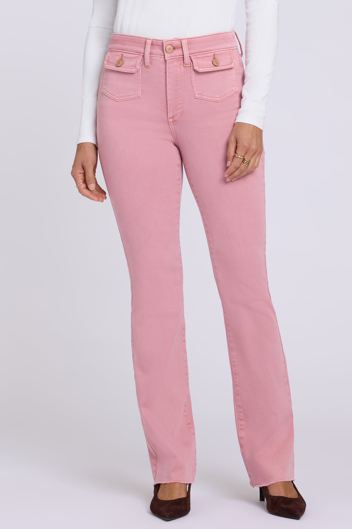 NYDJ Barbara Bootcut Jeans In Sure Stretch® Denim With High Rise And Front Button-Flap Pockets - Retro Tea Rose