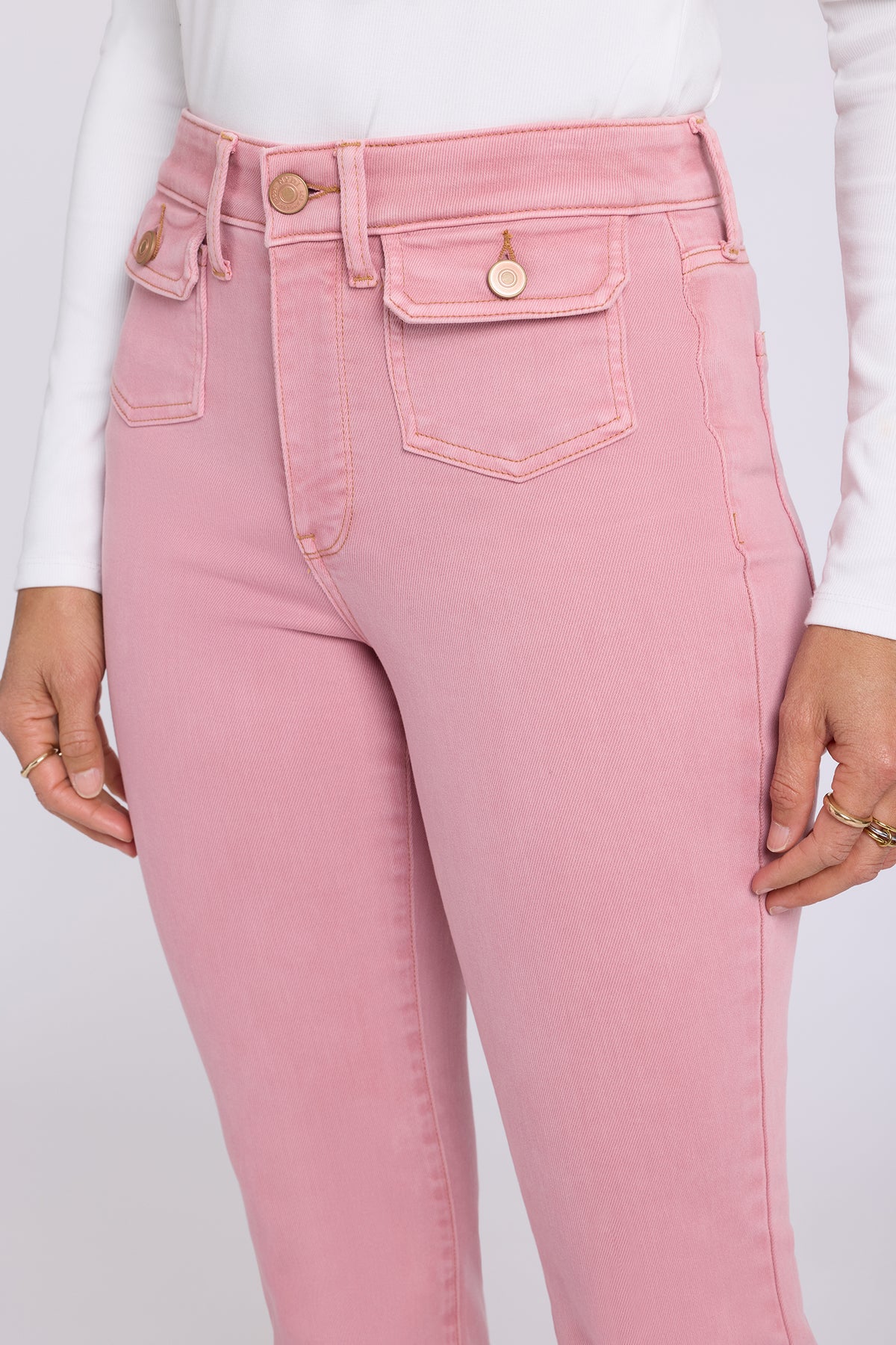 NYDJ Barbara Bootcut Jeans In Sure Stretch® Denim With High Rise And Front Button-Flap Pockets - Retro Tea Rose