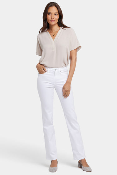 NYDJ No Gapper™ Marilyn Straight Jeans In Sure Stretch® Denim With Striped Stretch Back Waistband - Optic White