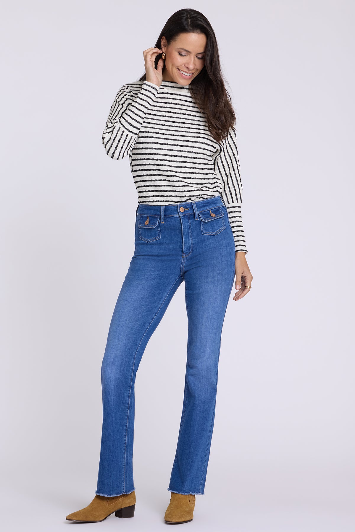 NYDJ Barbara Bootcut Jeans In Sure Stretch® Denim With High Rise And Front Button-Flap Pockets - Larkspur