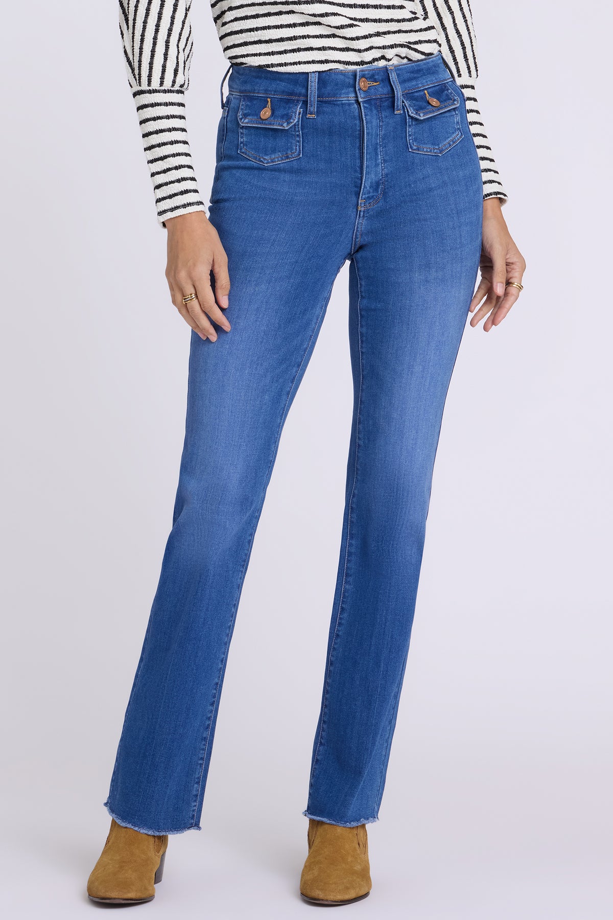 NYDJ Barbara Bootcut Jeans In Sure Stretch® Denim With High Rise And Front Button-Flap Pockets - Larkspur