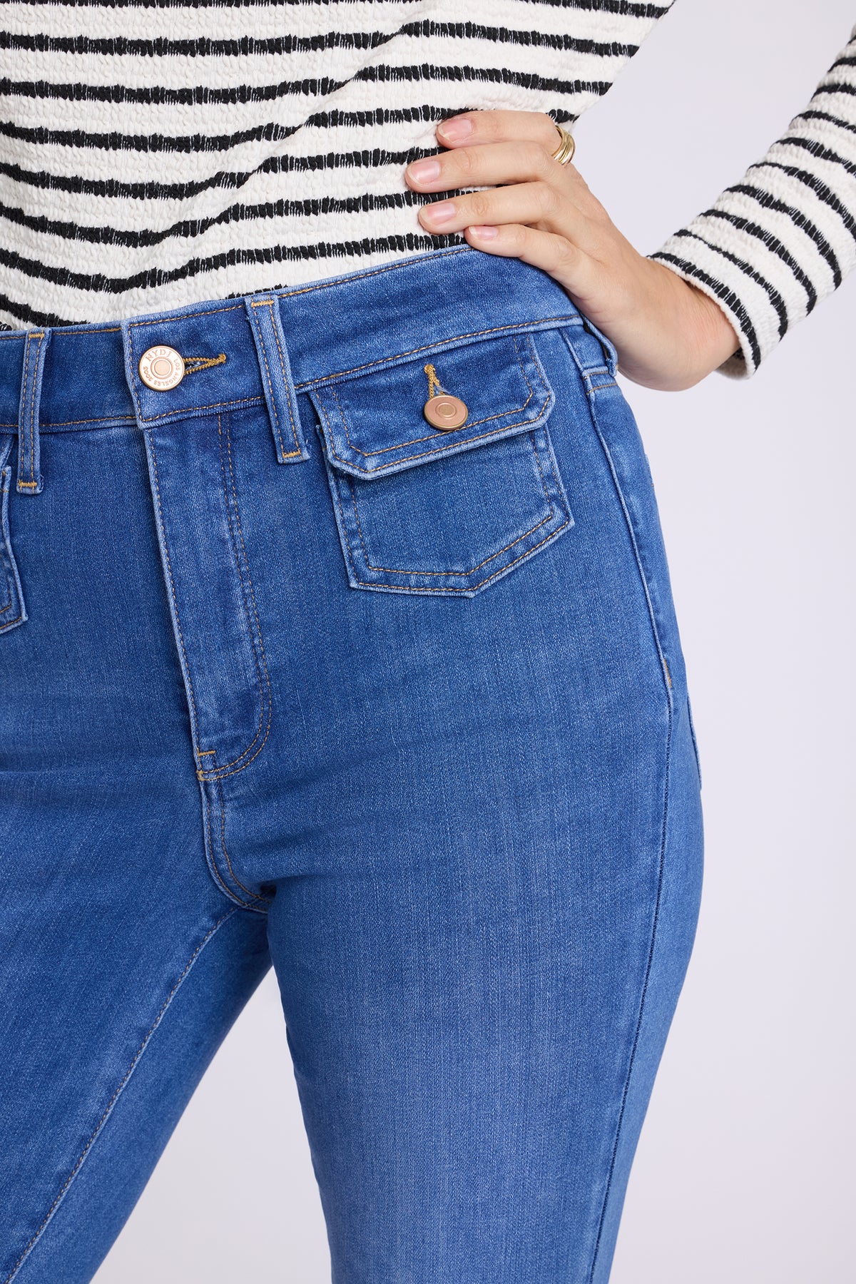NYDJ Barbara Bootcut Jeans In Sure Stretch® Denim With High Rise And Front Button-Flap Pockets - Larkspur