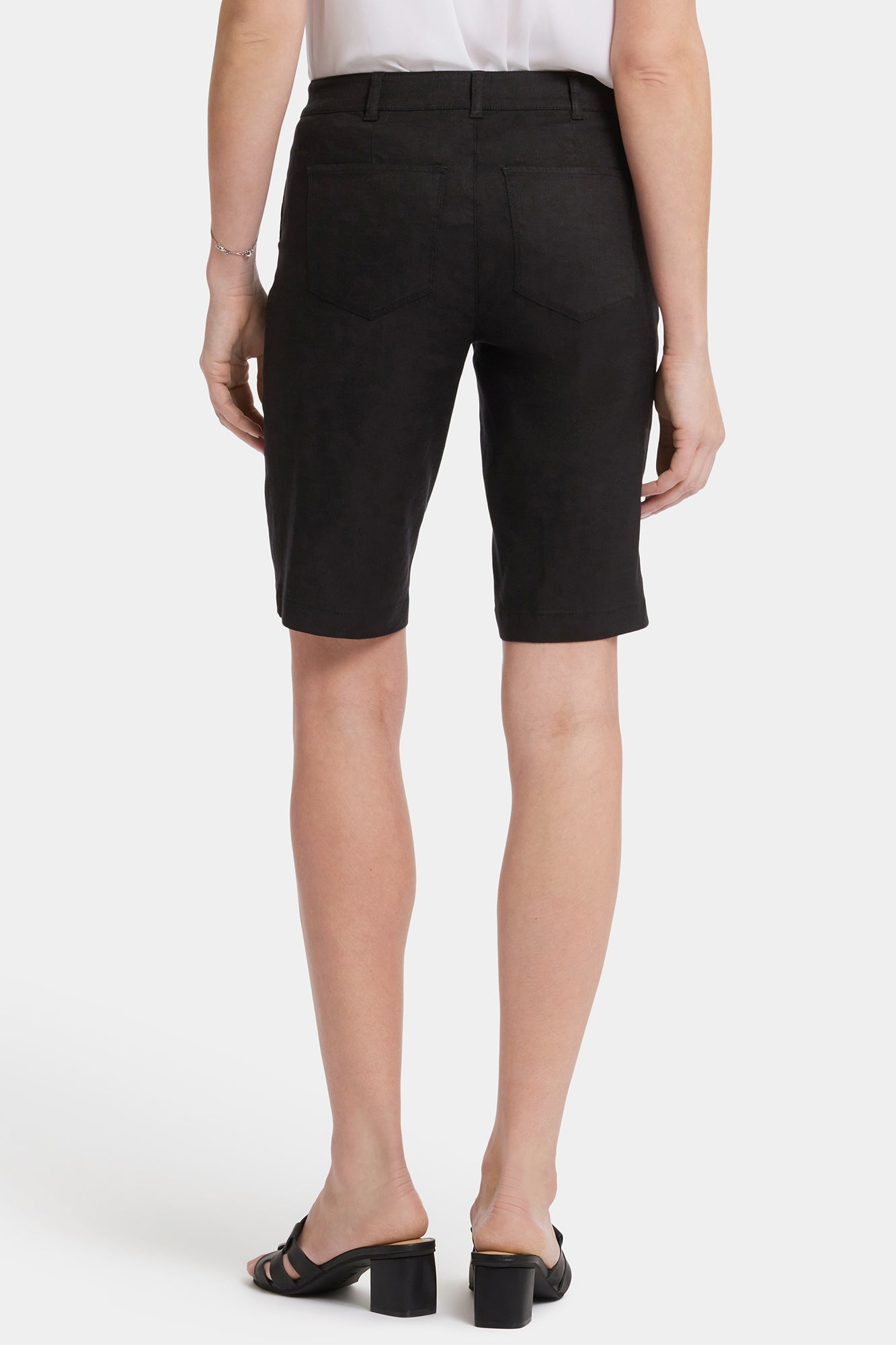 NYDJ Bermuda Shorts In Stretch Linen - Black