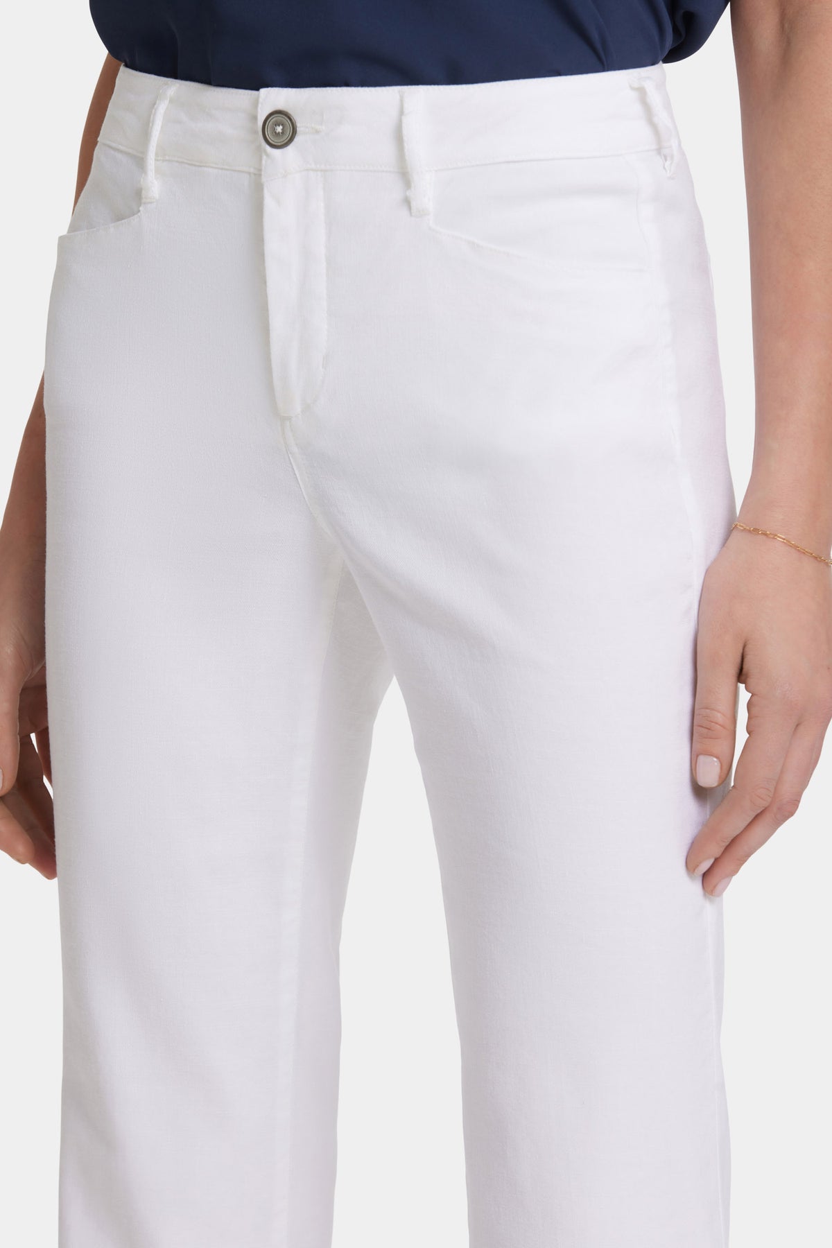 NYDJ Trouser Pants In Stretch Linen - Optic White