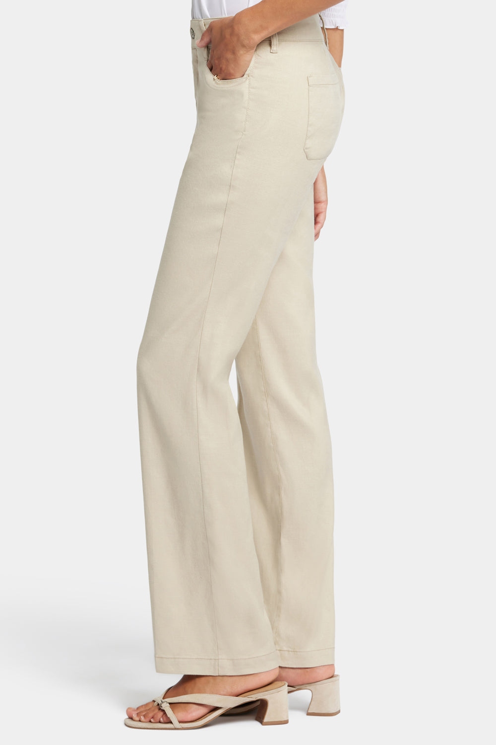 NYDJ Trouser Pants In Stretch Linen - Feather