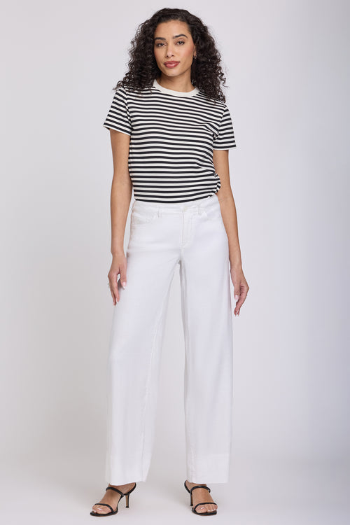 white dress pants for women NYDJ Women's 5 Pocket Wide Leg Trouser Pants in Optic White, Regular, Size: 2