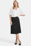 NYDJ Marilyn A-Line Skirt In Stretch Linen - Black