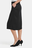 NYDJ Marilyn A-Line Skirt In Stretch Linen - Black