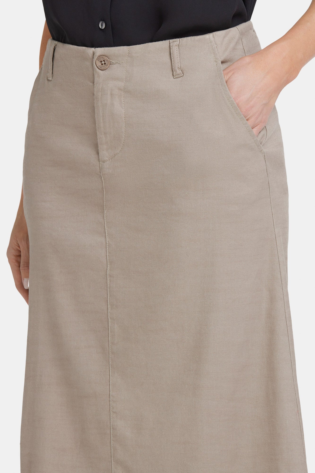 NYDJ Marilyn A-Line Skirt In Stretch Linen - Saddlewood