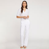 NYDJ Marilyn Straight Pants In Stretch Linen - Optic White