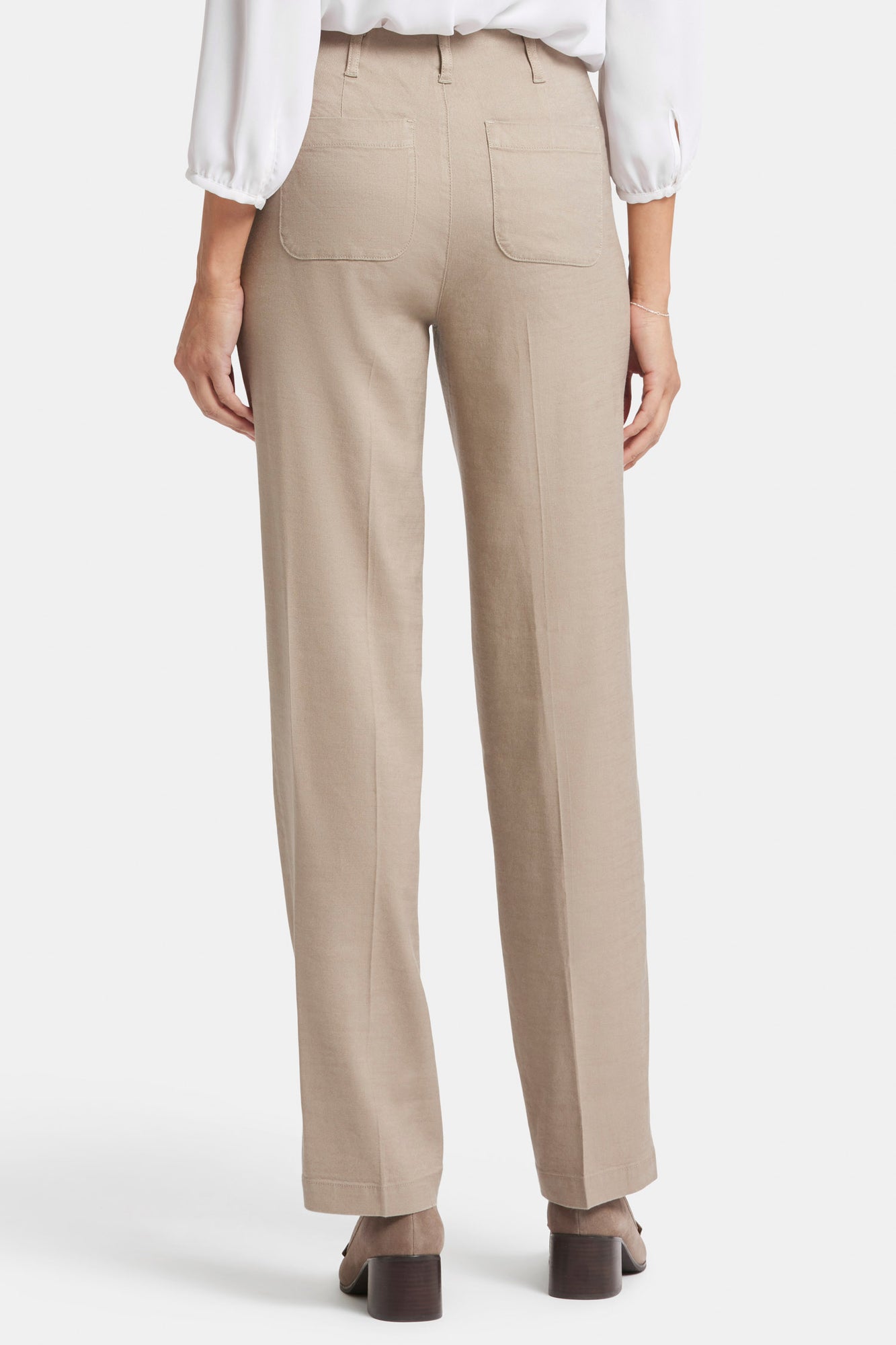 NYDJ Marilyn Straight Pants In Stretch Linen - Saddlewood