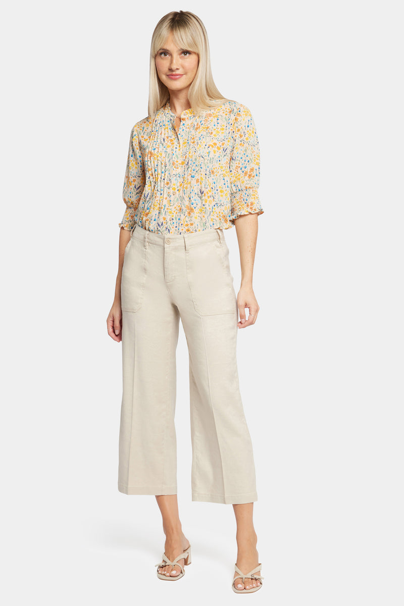 Tonnie cropped linen straight pants