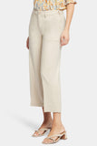 NYDJ Wide Leg Cargo Capri Pants In Stretch Linen - Feather