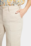 NYDJ Wide Leg Cargo Capri Pants In Stretch Linen - Feather