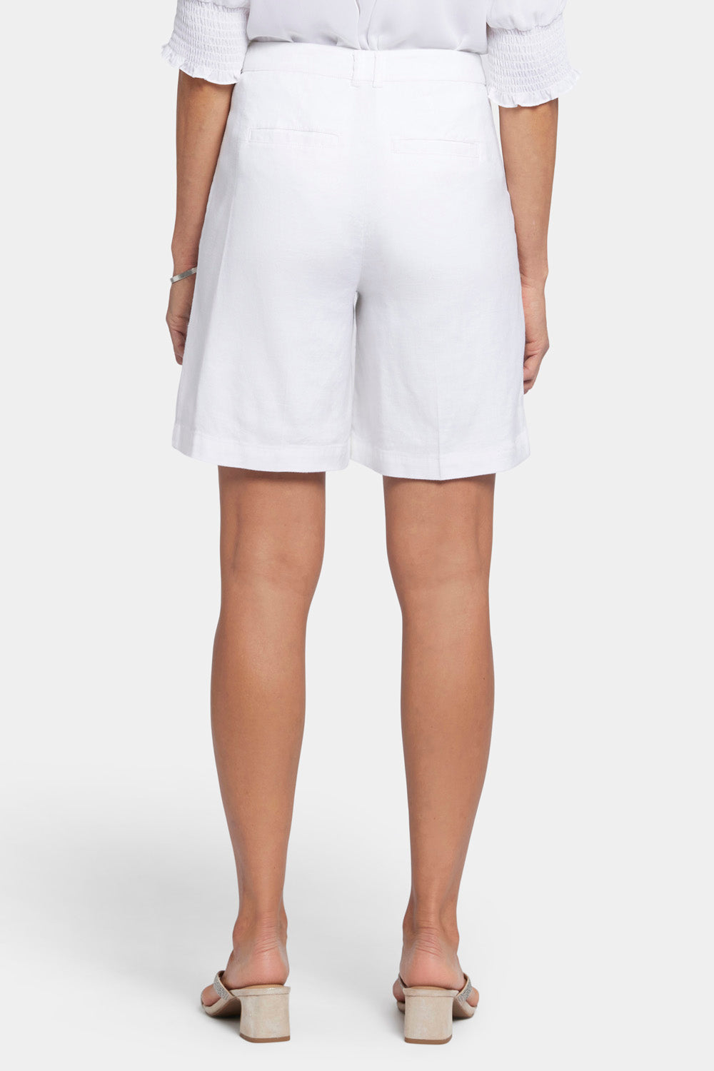 NYDJ Relaxed Shorts  In Stretch Linen - Optic White
