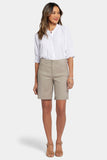 NYDJ 5 Pocket Bermuda Shorts In Stretch Linen - Saddlewood