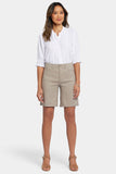 NYDJ 5 Pocket Bermuda Shorts In Stretch Linen - Saddlewood